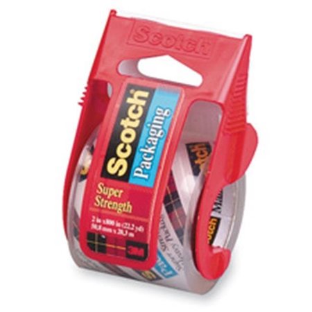 3M COMMERCIAL 3M MMM142 Packing Tape- w- Dispenser- 2in.x22.2 Yds- 1-.50in.- 1-RL- Core- Clear MMM142